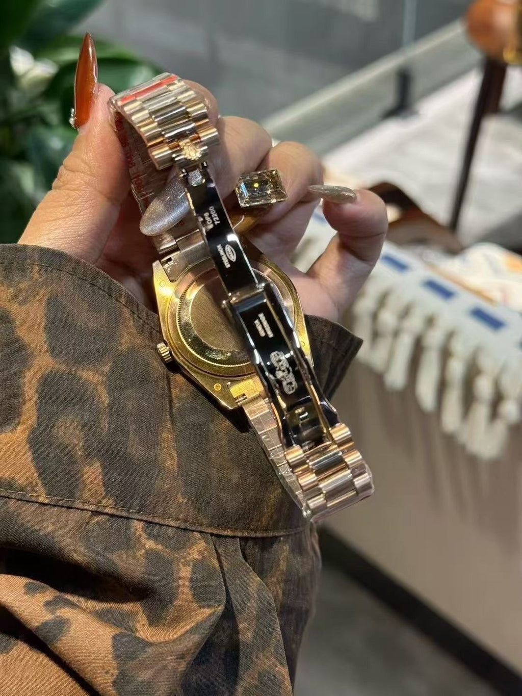 Rolex Brown Dial Two-Tone Watch — side
